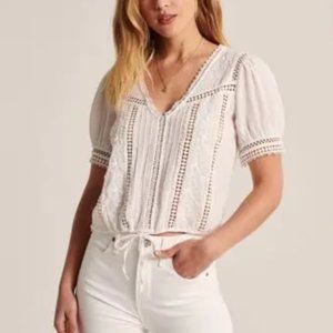 A&F Cinched Waist Lace Top